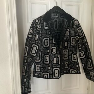 Khangura Womens Tapestry Black Silver Geometric REVERSIBLE!!!!! Medium